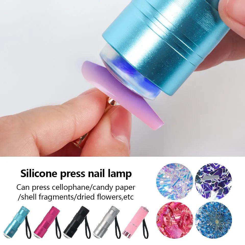 Mini Handheld Nail Art Uv Druk Licht Uv Lamp Met Jelly Ǹ  Hoofd Nail Art Stempel Polish Print Quick droog Lamp